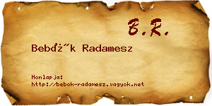 Bebők Radamesz névjegykártya